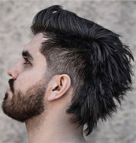 side taper mullet|modern mullet with side taper.